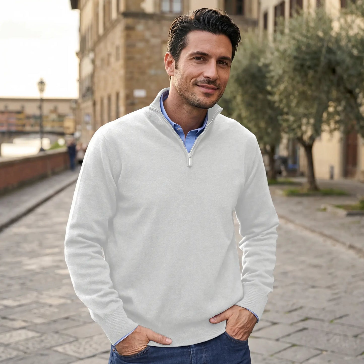 Maglione in Cashmere con Zip